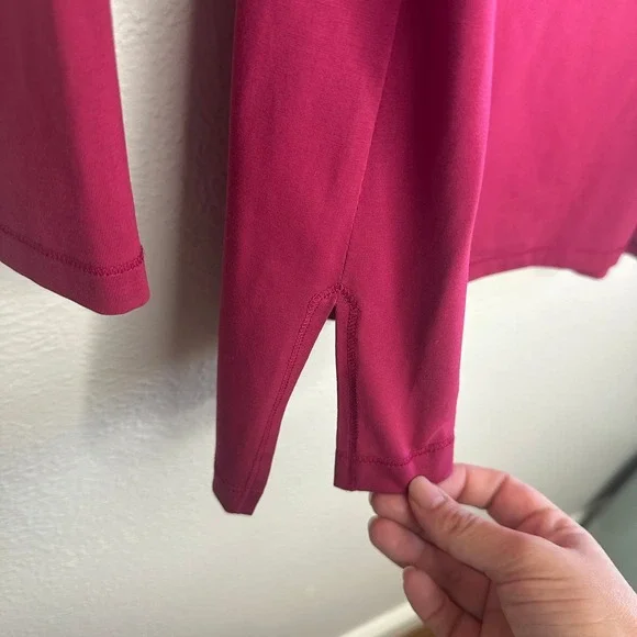 Lafayette 148 New York Long Sleeve NWT Magenta Pink Cotton Spandex Scoop Neck - Picture 6 of 6